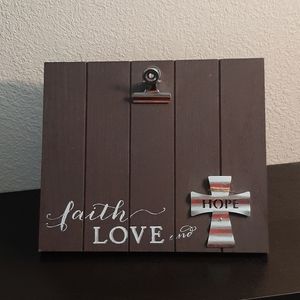 Faith Love & Hope Clip Board Display